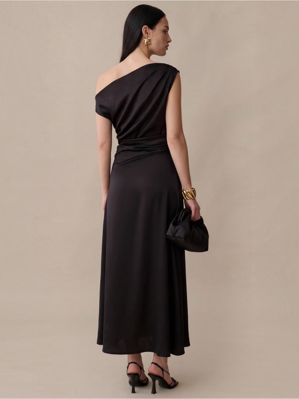 NWT O.P.T Few Moda Ciela Midi Dress Silk Brown Size 0 - Picture 2 of 12